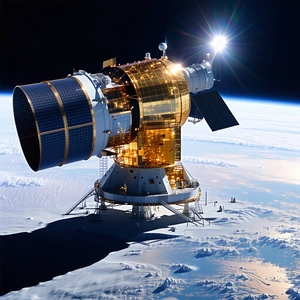 A Space Shuttle, Which Is A Large And Impressive Spacecraft, Floating In The Sky