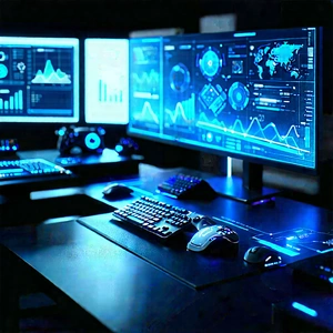 (futuristic:1.18) digital workspace