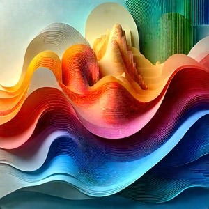 Abstract Diagram Style: Fabric sculpture with gradient