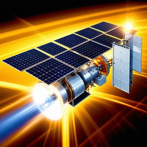 A Solar-powered Spacecraft With A Large Solar Panel On Its Side