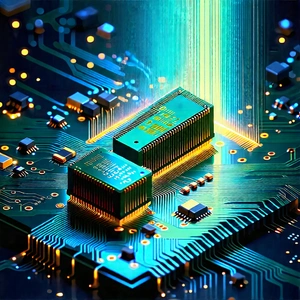 Circuit Board With Holographic Projection With Image, There