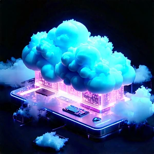 Cloud Computing Visualization With Computer Displayed