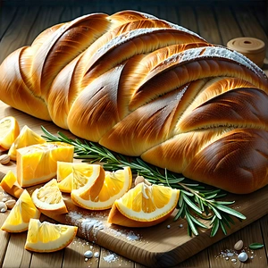 Lifestyle Digital Illustration: Artisanal Bread Prepared With Organic Components With Large Loaf