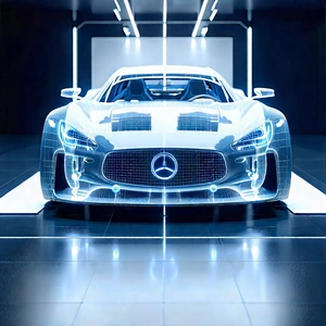 Automotive Technology In Tech Office With White Sports