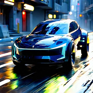 Innovative Electric Vehicle Design With Blue Sports