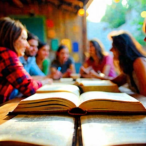 Lifestyle Abstract Design: Book club with community group