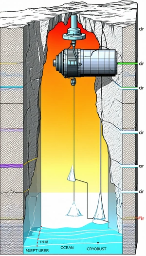 A Large White Object Is Being Lowered Into A Hole In The Ground
