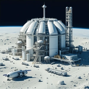 In The Image, There Is A Large White Dome-shaped Structure With A Tall Tower In The Middle