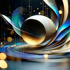 Abstract Art Deco Style: Kinetic energy captured in abstract form