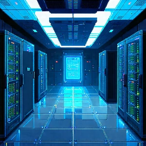 Futuristic Server Room With Image, There