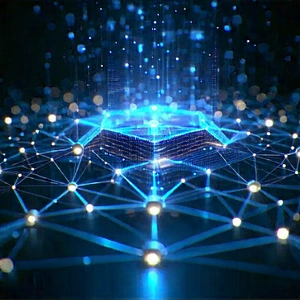Tech Long Exposure Photography: Blockchain Network Visualization With Image, There