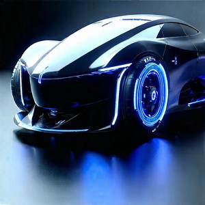 Innovative Electric Vehicle (design:1.35) With Futuristic Blue
