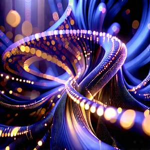 Close-up of fiber optic cables