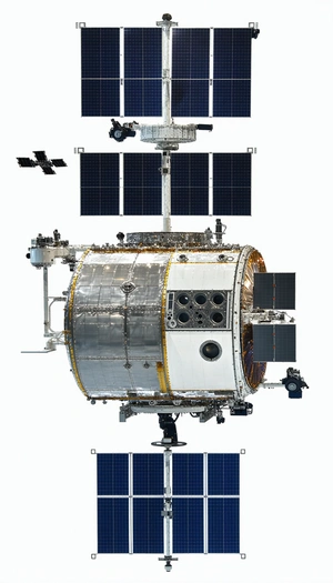 A Space Shuttle Is Shown In A White And Black Image
