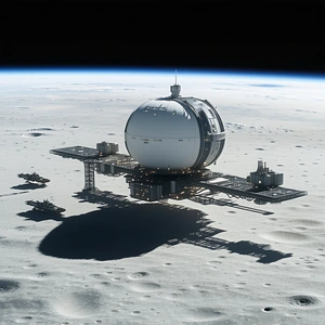 A Large, White, Dome-shaped Structure On A Barren