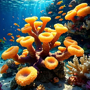 Nature Blender Artwork: Coral Reef In Summer With Vibrant Underwater