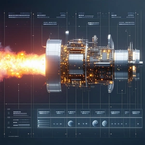 A Large, Futuristic-looking Engine Is Displayed On A Computer Screen
