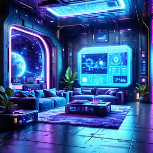 Futuristic Smart Home With Futuristic Living