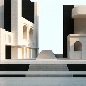 Urban Geometric Design: Urban street with historic buildings