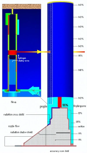 A Blue Pipe With A Red Line Going Through It
