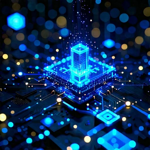 Blockchain Network Visualization With Blue White