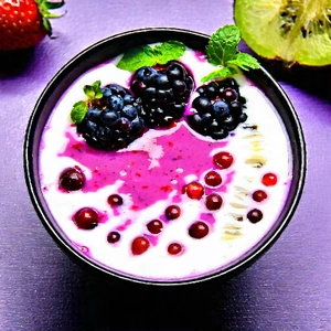Lifestyle Blender Artwork: Smoothie Bowl Prepared With Fresh Ingredients With Bowl Filled