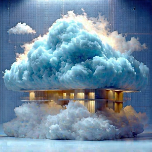 Cloud Computing Visualization With Large, White