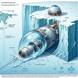 A Large Iceberg Is Shown In The Image, With A Submarine Traveling Through The Ice