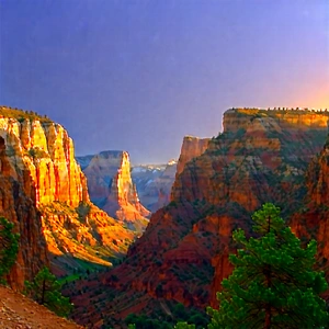 Nature Graphic Design: Canyon During Sunrise With Beautiful Mountain
