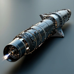 A Futuristic Spacecraft Is Shown In A Close-up View