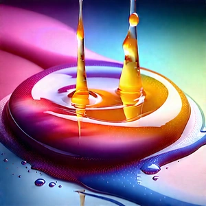 Abstract Pastel Drawing: Liquid Assembly With Gradient With Close-up Colorful