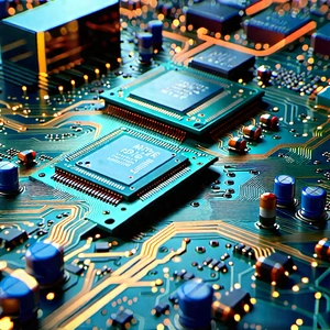 Close-up of electronic circuit
