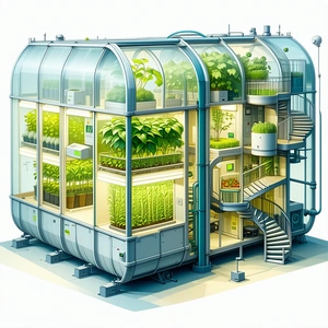 A Large, Multi-level Greenhouse Filled With Various Plants