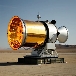 A Large, Cylindrical Structure With A Yellow And Orange Hue