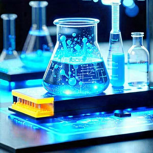 Educational Technology In Modern Laboratory With Table Variety
