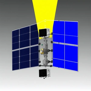A Spacecraft With A Solar Panel On Its Side