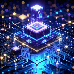 Blockchain Network Visualization With Blue White