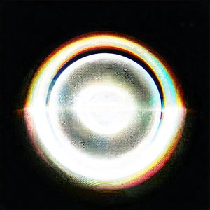 Abstract Lithograph: Concentric Circles With Luminous Edges With Close-up Light