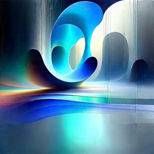 Futuristic Digital Workspace With Large, Blue,