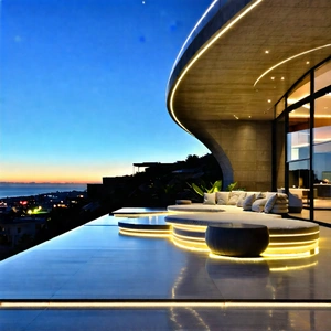 Tech Architectural Photography: Futuristic Smart Home With Large, Modern-looking