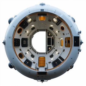 The Image Is A Close-up Of A Large, Round