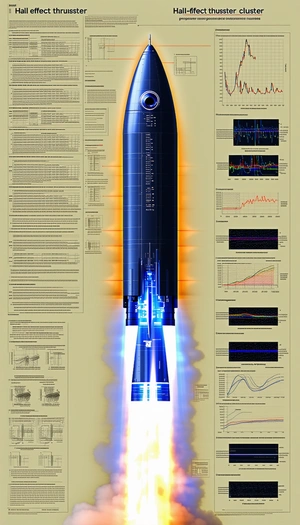 A Large Blue Rocket Is Shown In A Diagram, With A Bright Orange Trail Behind It
