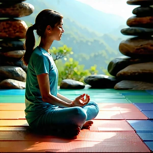 Lifestyle Diagram Style: Parent enjoying meditation