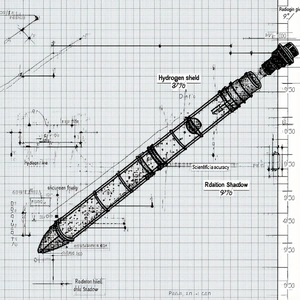 A Drawing Of A Large, Thin, And Long Object Is Displayed On A Piece Of Paper