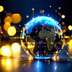 Artificial Intelligence Visualization With Blue Yellow