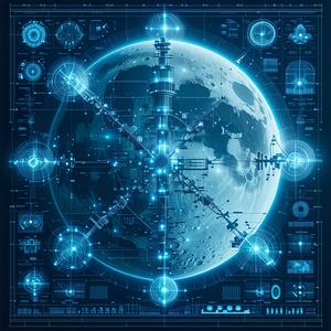futuristic representation solar system