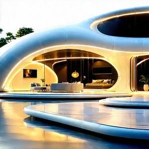 (futuristic:1.32) Smart Home With Large, Modern-looking