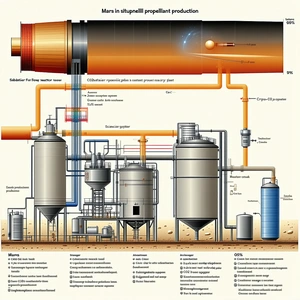 The Image Is A Diagram Of A Chemical Plant, Showing The Process Of Producing A Product