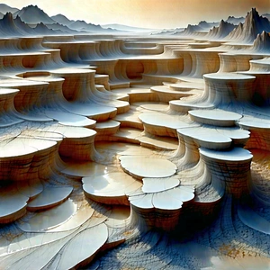 Abstract Vintage Film Photography: Abstract Interpretation Of Erosion With Computer-generated, Model