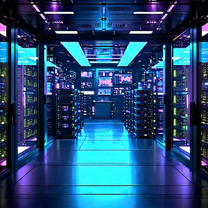 Futuristic Server Room With Image, There